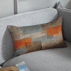 Britimes Throw Pillow Covers Modern Home Art Decor, 12 x 20 Inches Set of 2 Pillow Cases Decorative, Abstract Oil Painting Pillowcases for Bedroom, Living Room, Grey Orange