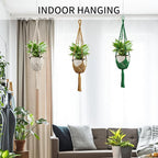 Macrame Plant Hanger - Fits 3 to 6 inches Pots for Indoor Outdoor, 35 Inch, Set of 2, Ivory (POTS NOT Included)