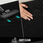 Sturdy Front Door Mat, Absorbent Muddy Dirt Resist Welcome Door Mats Outdoor Indoor, Stain and Fade Resistant, Non-Slip Backing Entry Mat Low Profile Doormat for Entryway, 47×32, Black