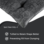 Intelligent Design Floor Pillow Lounger Luxurious Chenille Tufted, Piping Border, 3" Floor Lounger for Naps, Yoga, Games, Roll-Up & Travel-Friendly Sleeve Handle, Edelia, 27"W x 74"L x 3"H Charcoal