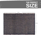 Charcoal Gray 4X6 Jute Rug Braided Construction - Farmhouse Woven Carpet - Mid-Century Modern Floor Covering for Bedside, 4' x 6'