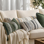 Kevin Textile Spring 12x24 Inch Lumbar Throw Pillow Cover 1 Pack Boho Decorative Soft Chenille Thread Woven Tufted Textured Rectangle Cushion Case Accent for Living Room Couch Sofa Bed, Black