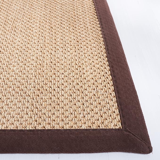 SAFAVIEH Natural Fiber Collection Runner Rug - 2'6" x 6', Maize & Brown, Sisal, Woven Design with Border (NF141C)