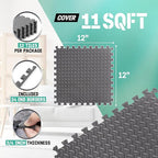 Yes4All EVA Interlocking Mats, Puzzle Floor Tiles, Foam Floor Padding with Border for Furniture, Home Space, Living Room, Garage 11 SQFT
