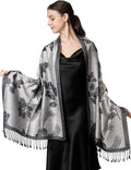 Achillea Reversible Paisley Pashmina Rave Scarf – Exotic Indian Shawls and Wraps for Evening Dresses, Festivals, All Seasons
