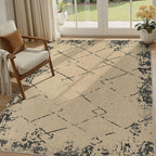 5x7 Jute Rug for Living Room: Farmhouse Carpet Indoor Outdoor Washable Non Slip Area Rug for Bedroom Patio Backyard Dining Room Table Home Office - Modern Brown