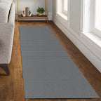 KOZYFLY Runners for Hallways 3x8 ft Washable Kitchen Runner Non Slip Rubber Backed Hall Runners Cotton Entryway Runner Rugs Floor Carpet for Indoor Backdoor Bedroom Kitchen, Grey/Dark Grey