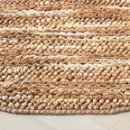 SAFAVIEH Natural Fiber Couture Collection Area Rug - 6' Round, Natural, Handmade Jute, Ideal for Living Room, Bedroom, Home Office, Dining Space (NFC101B-6R)