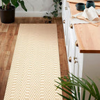 Jute Cotton Geomatric Area Runner Rug 2x6 Feet - Natural White, Reversible Boho Beige Ivory Runners Ideal for Hallways, Kitchen, Laundry Room | Farmhouse Decorative Costal Decor Floor Mats for Nursary