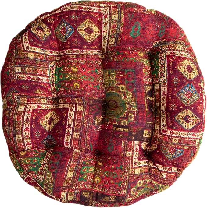 Round Cushion Sofa Cushion Soft Throw Pillow Meditation Pillow Living Room Window Balcony Decoration Pillow (21.6in, red)