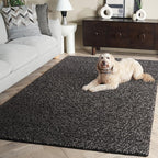 SAFAVIEH Area Rug 6x9 - Natura Collection - Black & Grey, Handmade Wool Blend, Textured Design, Ideal for Living Room, Bedroom, Dining Space (NAT425Z)