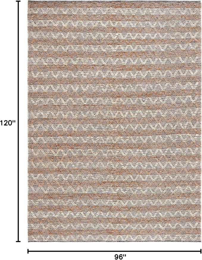 SAFAVIEH Area Rug 8x10 - Natural Fiber Collection - Large - Natural & Black, Handmade Flat Weave Jute, Farmhouse Geometric Design, Ideal for Living Room, Bedroom, Dining Space (NF382A)