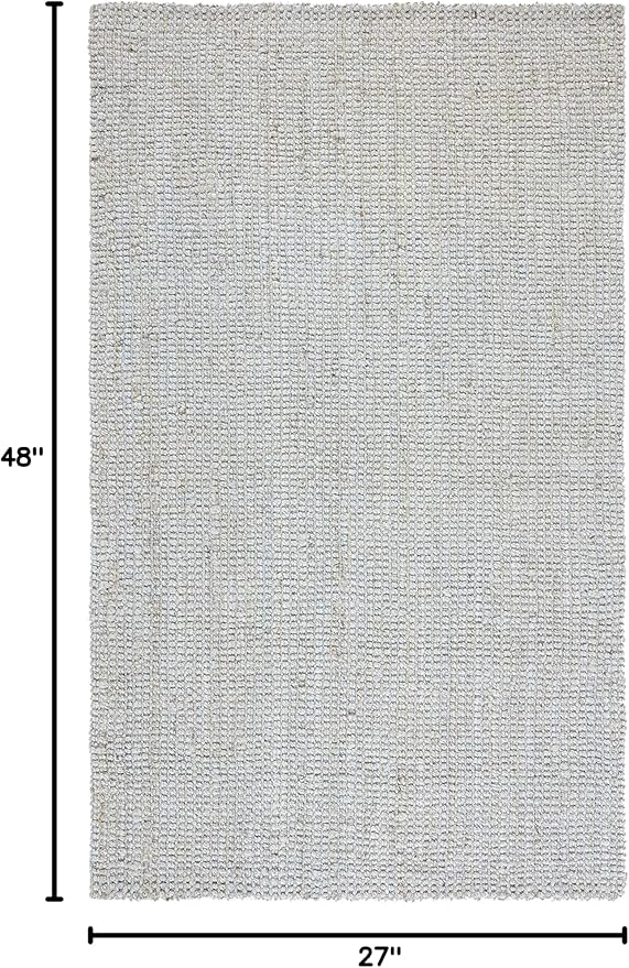 SAFAVIEH Natural Fiber Collection Accent Rug - 2'3" x 4', Grey, Handmade Farmhouse Jute, Ideal for High Traffic Areas in Entryway, Living Room, Bedroom (NF730F)