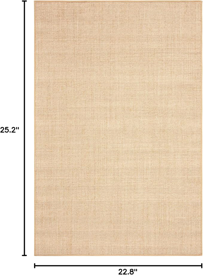Martha Stewart x SAFAVIEH Area Rug Collection - 1'9" x 2'10", Beige & Ivory, Sisal & Jute, Farmhouse Style, Ideal for Living Room, Bedroom, Office, Dining Space (MSR9501C)
