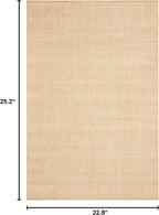 Martha Stewart x SAFAVIEH Area Rug Collection - 1'9" x 2'10", Beige & Ivory, Sisal & Jute, Farmhouse Style, Ideal for Living Room, Bedroom, Office, Dining Space (MSR9501C)