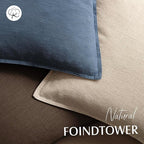 Foindtower Pack of 2, Decorative Linen Soild Throw Pillow Covers Accent Lumbar Cushion Case Boho Farmhouse Pillowcase for Chair Couch Sofa Bedroom Living Room Home Decor 12x20 Inch Dark Blue