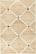 Dash and Albert Kali, Natural, 7'6" x 9'6", Diamond, Soft and Cozy, High Traffic, Lightweight, Anti-Slip, Durable, Machine Washable Area Rug for Bedroom, Living Room, Dining, Den, Foyer, Entryway