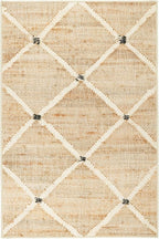 Dash and Albert Kali, Natural, 4' x 6', Diamond, Soft and Cozy, High Traffic, Lightweight, Anti-Slip, Durable, Machine Washable Area Rug for Bedroom, Living Room, Dining, Den, Foyer, Entryway