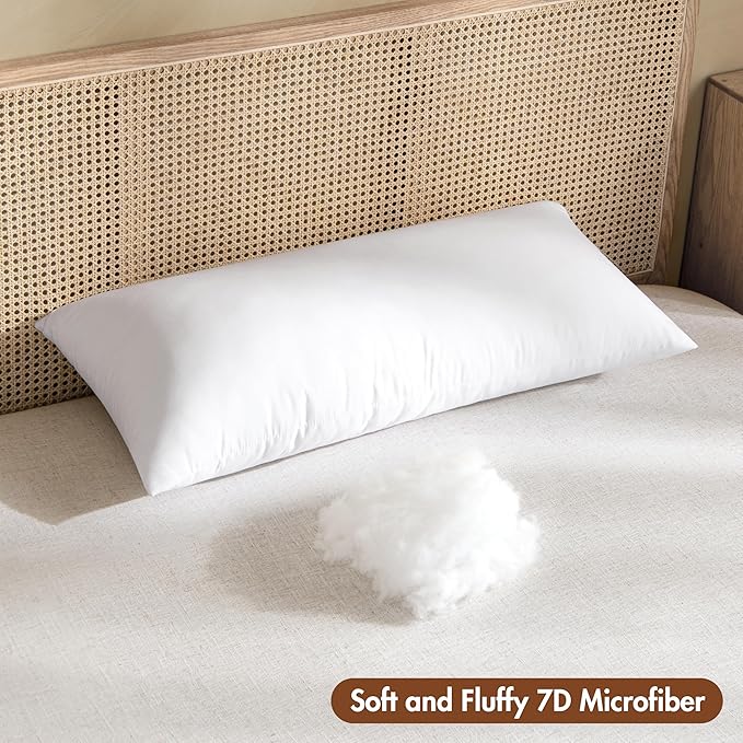MIULEE 16x36 Inch Throw Pillow Insert Premium Throw Pillow Virgin Microfiber Stuffer Rectangle Pillow for Sofa Bed Couch