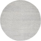 SAFAVIEH Natura Collection Area Rug - 6' Round, Silver, Handmade Wool Blend, Textured Design, Ideal for Living Room, Bedroom, Dining Space (NAT425G)