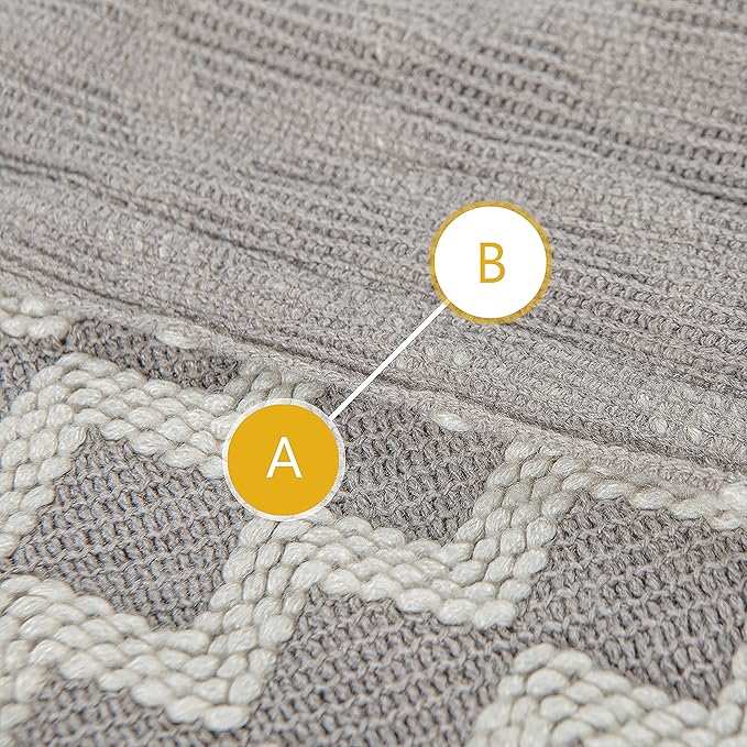 NTBAY Acrylic Knitted Throw Blanket, Lightweight and Soft Cozy Decorative Woven Blanket with Tassels for Travel, Couch, Bed, Sofa, 51x67 Inches, Light Grey Wave