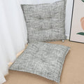 SINSOSSO Large Floor Pillows 22", Thickened Bite-Size Memory Foam Square Non-Slip Cushions for Office Back Support/Yoga/Chair Seat, Fashionable Color-Blocked Fabric & Washable, White-Gray, 2 PCS