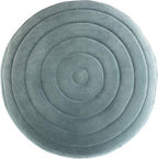 SIMPLIHOME Vivienne Round Pouf - 20 inch Wide Upholstered Velvet Ottoman in Turquoise, Boho-Style Footstool, Extra Seating or Accent Piece for Living Room or Bedroom with Stitching Detail, Assembled