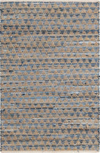 Unique Loom Chindi Jute Collection Area Rug (4' 1" x 6' 1" Rectangle, Navy Blue/ Natural)