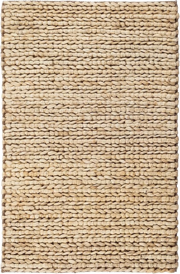 Dash and Albert Jute Area Rug - 7.5 X 9.5 Neutral Solid Handwoven Accent Rug - Durable, Eco-Friendly, High Traffic Areas Hallway, Bedroom, Stairs - Premium Luxury Hotel Quality Soft Breathable