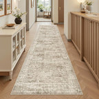 Runner Rug 2'x8' Washable Non-Slip Runner Rugs for Kitchen Bathroom Laundry Room Brown Vintage Floor Carpet Runners for Hallway Entryway