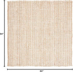 SAFAVIEH Natural Fiber Collection Area Rug - 7' Square, Natural, Handmade Boho Farmhouse Woven Jute, Ideal for High Traffic Areas in Living Room, Bedroom (NF187A)
