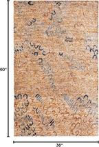 Dash and Albert Horseshoe Neutral Hand Knotted Jute Rug, 3 X 5 Feet, Neutral/Blue Geometric Pattern - Premium Luxury Hotel Quality Soft Breathable Hypoallergenic Machine Washable Easy Care All