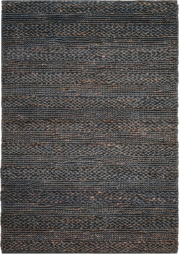 SAFAVIEH Area Rug 4x6 - Natural Fiber Collection - Grey, Handmade Jute, Braided Woven Design, Ideal for Entryway, Living Room, Bedroom (NF212G)