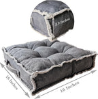Square Thick Floor Seating Cushions,Solid Thick Tufted Cushion Meditation Pillow for Sitting on Floor,Tatami Pad for Guests or Kids Reading Nook, oga Living Room Sofa Balcony Outdoor(Darkgray)