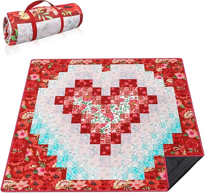 Extra Large Picnic Blankets Waterproof Foldable (80 "x 80") Beach Blanket Waterproof Sandproof,3-Layer Thicking Mat Outdoor Packable Camping Blanket