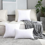 Home Brilliant Set of 2 Decorative Pillows for Couch Pillow Protectors for Sofa, Stripes Velvet, 55x55 cm, 22 x 22 Inch, Pure White