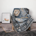Snycler Boho Throw Blanket for Bed 50 * 60inch Woven Blanket Cotton Polyester Farmhouse Decor for Indoor Outdoor Sofa Bedroom Garden，All Season(Blue)