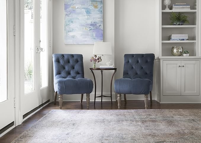 Loloi Loren Collection LQ-04 Silver/Slate 3'-6" x 5'-6" Accent Rug