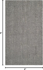 SAFAVIEH Area Rug 4x6 - Natural Fiber Collection - Light Grey, Handmade Jute, Farmhouse Style, Chunky Textured Thick Pile (NF447G)
