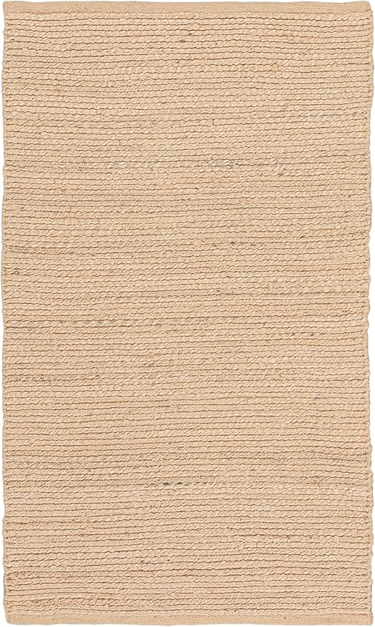 Nourison Home Natural Jute Bleached 3' x 5' Area Rug - Easy Clean, Non Shedding, Bed Room, Living Room, Dining Room, Kitchen (3' x 5')