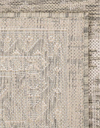 Rugs.com Outdoor Aztec Collection Rug – 5x7 Light Gray Flatweave-Pile Rug Perfect for Living Rooms, Large Dining Rooms, Open Floorplans