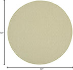 Nourison Home Courtyard Ivory Green 6' x Round Area Rug - Easy Clean, Non Shedding, Bed Room, Living Room, Dining Room, Kitchen (6' x Round)