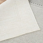 CAMILSON Easy Jute Rug 5x7, Indoor Outdoor Off-White Color Fiber Area Rugs for Living Room Patio and Kitchen Rug Bordered Boho Woven Design, Easy-Cleaning, Washable Outside Carpet (5 x 7)