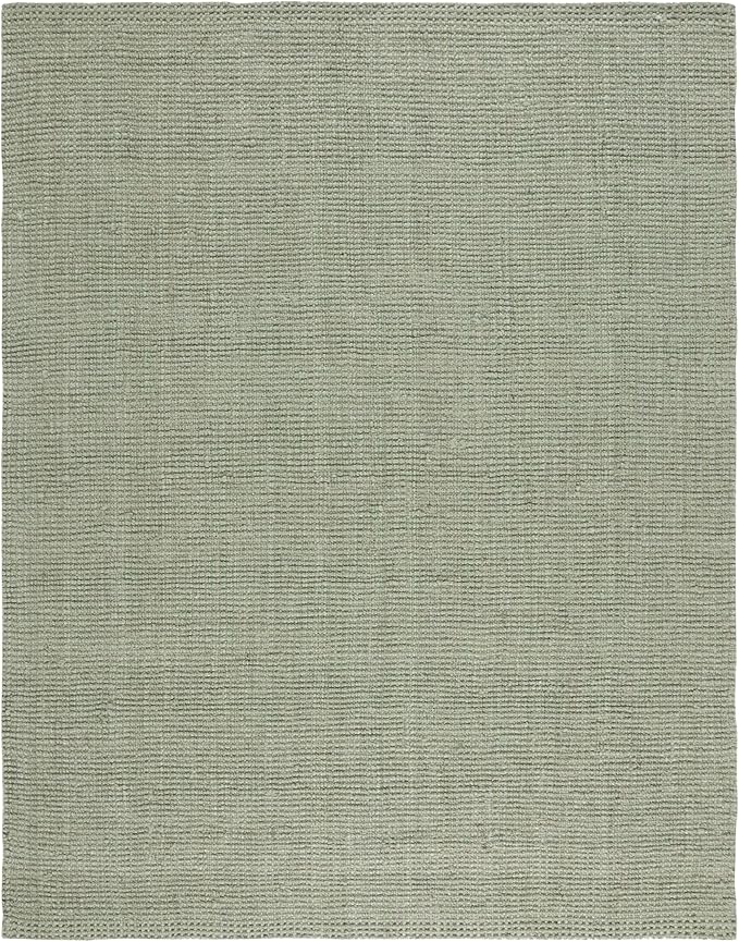 SAFAVIEH Natural Fiber Collection Area Rug - 8' x 10', Green & Grey, Handmade Farmhouse Jute, Ideal for High Traffic Areas in Living Room, Bedroom (NF730B)