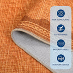Scalloped Orange Door Mat Indoor Rugs for Entryway Small Rug 2x3 Washable Non-Slip TPE Backing Modern Minimalism Soft Low-Pile Throw Carpet for Bedroom Kitchen Bathroom