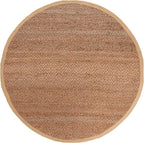 SAFAVIEH Natural Fiber Collection Area Rug - 7' Round, Natural, Handmade Farmhouse Fringe Jute, Ideal for High Traffic Areas in Living Room, Bedroom (NF731A)