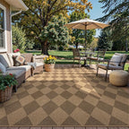 Lanffia Checkered Easy Jute Washable Rugs 8x10, Neutral Non Slip Rug for Living Room, Checkerboard Indoor Outdoor Carpet, Large Farmhouse Low Pile Non Shedding Carpet for Classroom Patio
