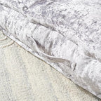 SAFAVIEH Home Collection Belia Silver 18-inch Square Tufted Floor Pillow with Insert