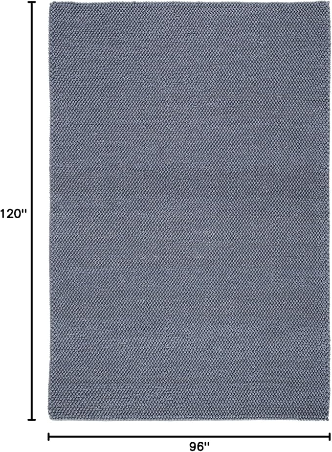 SAFAVIEH Area Rug 8x10 - Natura Collection - Large - Dark Grey, Handmade Wool Blend, Textured Design, Ideal for Living Room, Bedroom, Dining Space (NAT425H)