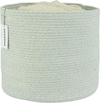 Cotton Rope Baskets For Girls Boys Kids 16”X14” Baby Laundry Basket Nursery Bin Round Woven Basket Organizer For Storage Toys Blankets Shoes Clothes light green